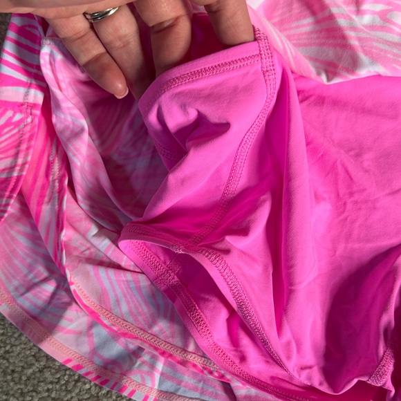 Lilly Pulitzer Hot Pink & Light Pink Palm-Print Ruffle Skirt - Picture 5 of 6